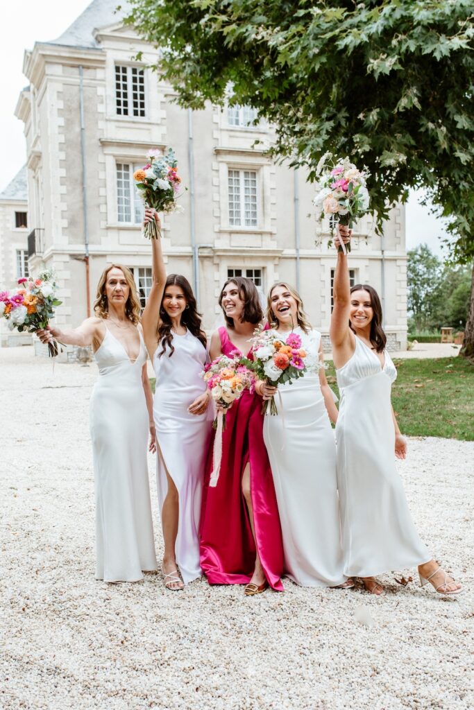 pink paradise Florist French Wedding chateau de cop choux