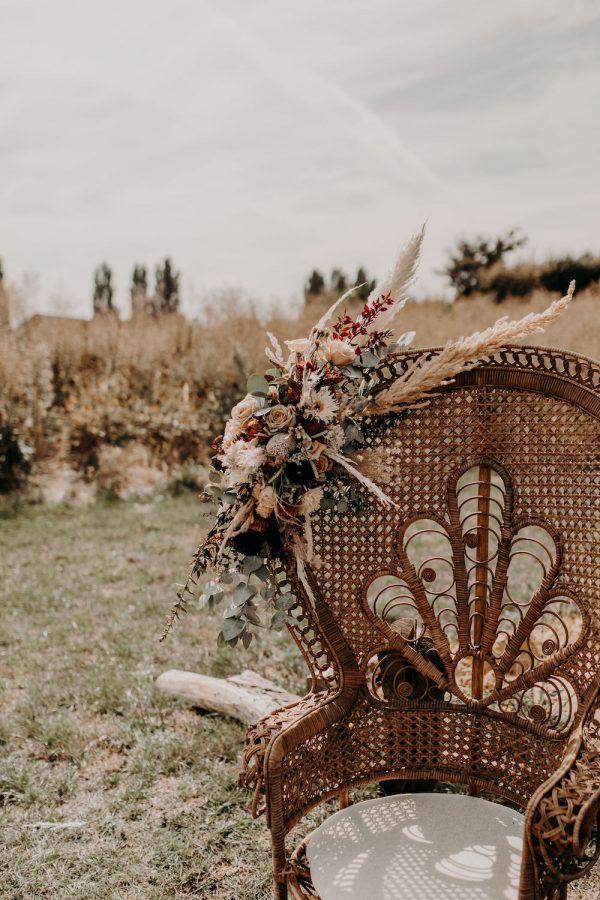 La décoration florale raffinée pour la cérémonie de mariage d'Amandine et Nicolas.