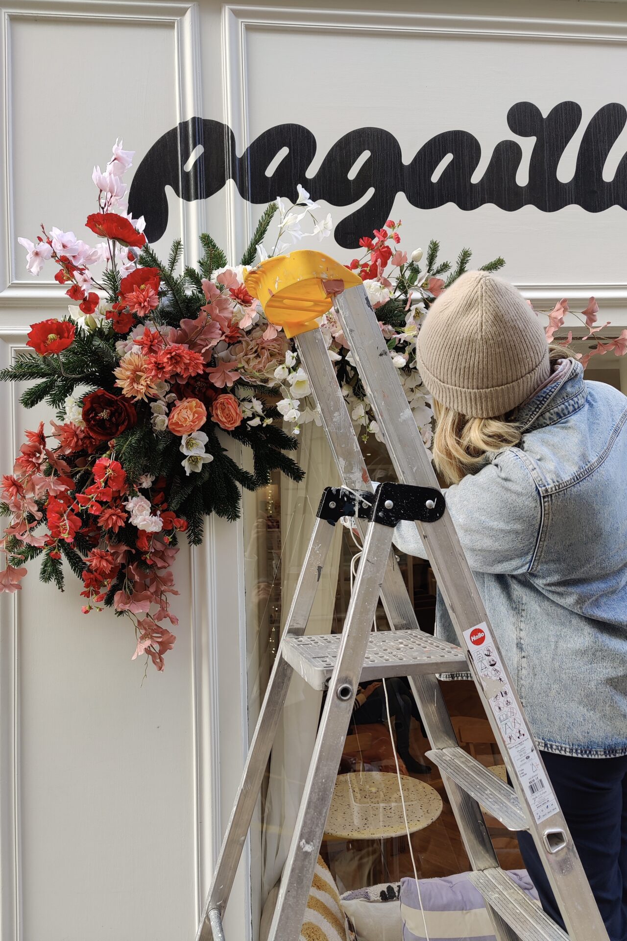 devanture de magasin nantes pour vitrines de Noël