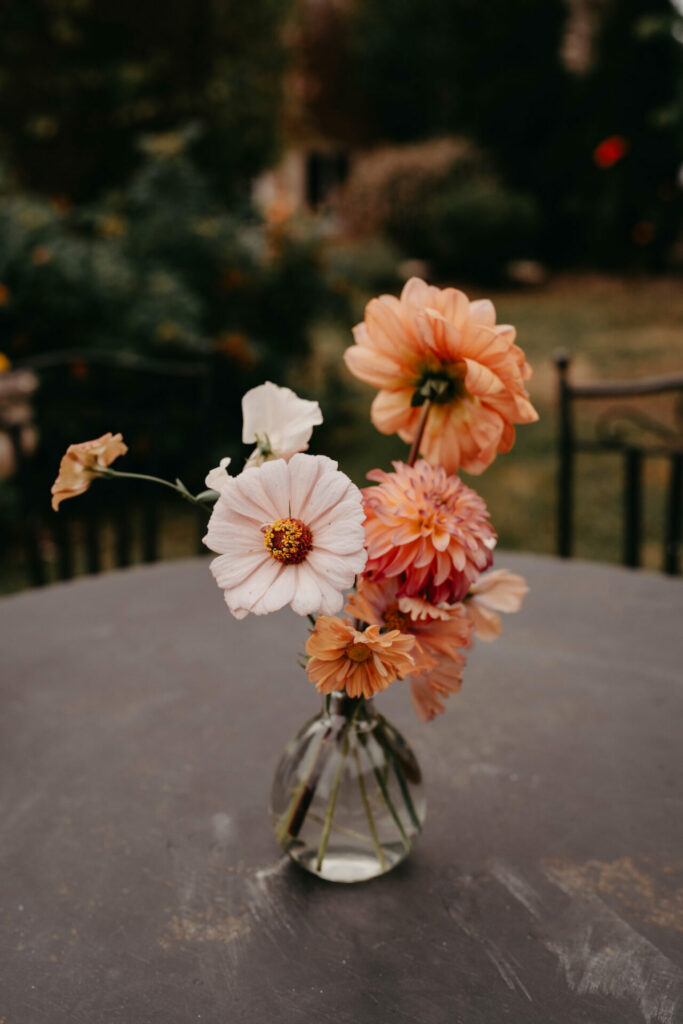 Décoration florale de mariage dans le vignoble nantais